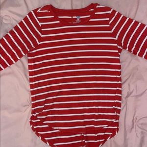 Red and white stripped long sleeve
